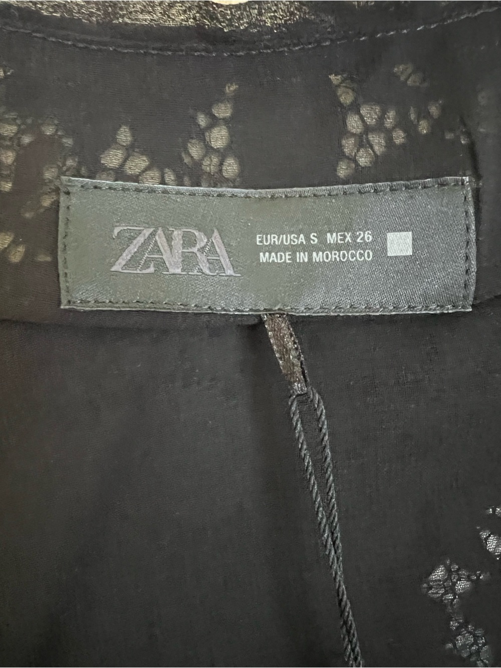 Zara Black Lace Trim Spaghetti-Strap Top - Picture 3 of 3